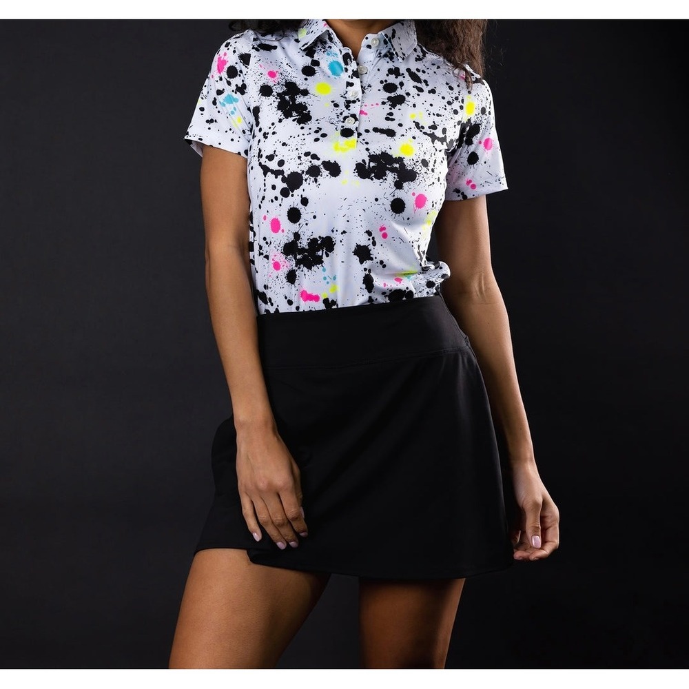 Sunday Swagger Womens Spatter Short Sleeve Polo Golf Small New